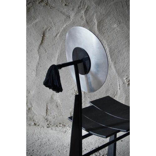 Tsukimi Chair Japanese Moon Celebration in Metal and Wood by Frederic Gaillard For Sale - Image 6 of 8