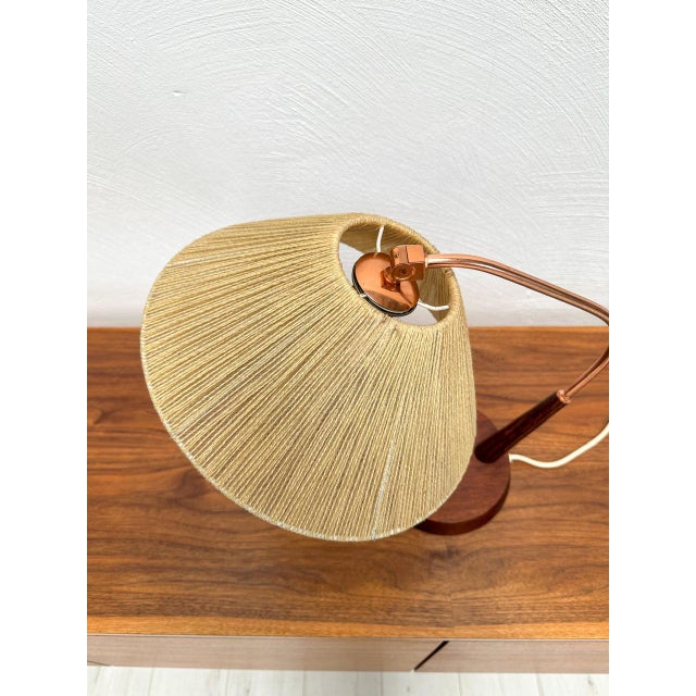 Vintage Danish Teak & Sisal Table Lamp from Temde Leuchten, 1960s For Sale - Image 5 of 7