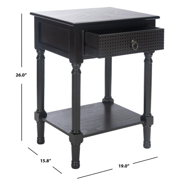 Spritely Home Haines 1 Drawer Accent Table in Black For Sale - Image 4 of 11