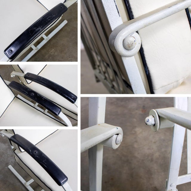 Early to Mid-20th Century Art Deco Streamline Moderne Springer Base Black & White Lounge Chairs Attributed to Wolfgang Hoffman For Sale - Image 17 of 18