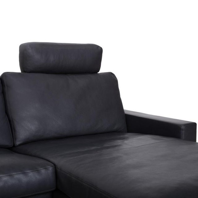 CL 820 Corner Sofa in Anthracite Leather with Chrome Sled Feet from Erpo For Sale - Image 6 of 16