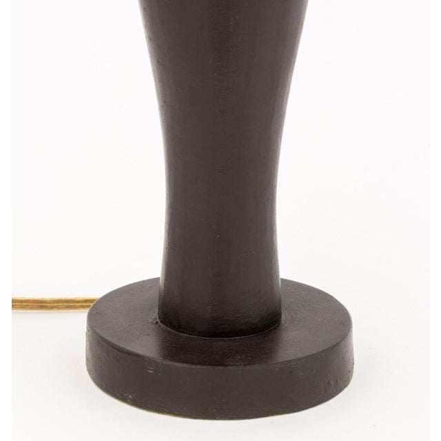 Late 20th Century Late 20th Century Modern Giacometti Style Patinated Bronze Table Lamp For Sale - Image 5 of 7