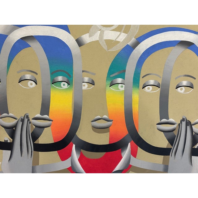 Contemporary Surreal Geometric Portraiture by Walter Fydryck For Sale - Image 4 of 4