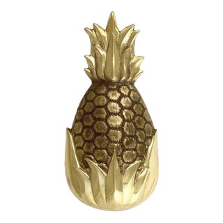 1997 M. Healy Signed Solid Brass Pineapple Door Knocker For Sale