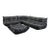 Michel Ducaroy for Ligne Roset Togo 4pc Black Leather Modular Sofa Set For Sale