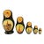 Vintage Hand-Painted Russian Matryoshka Nesting Dolls, 5-Piece Moscow Landmark Set, Black Lacquer & Gold For Sale