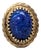 Vintage 1968 Signed Napier Goldtone Cabochon Faux-Lapis "Poison" Adjustable Ring For Sale