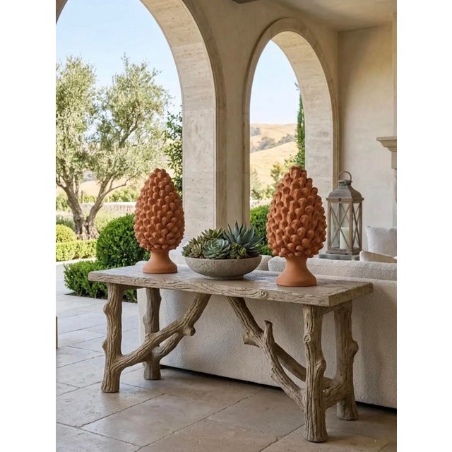 Pair of Hand-Finished Terracotta Pine Cone Finials For Sale - Image 10 of 12