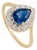 14k Two-Tone Gold 1.17ct Blue Sapphire & Diamond Vintage Ring Size 8 For Sale