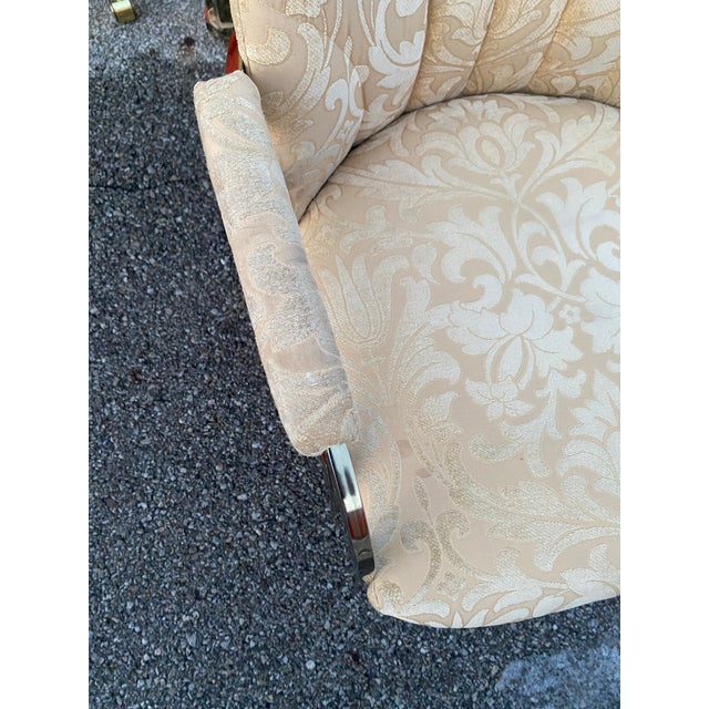 Brass 1980s Chromcraft Brass & Glass Dining Table W/4 Swivel Chairs (Set of 5) For Sale - Image 8 of 9