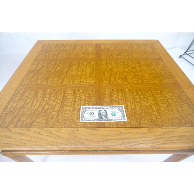 Pair of Fine Blond Tiger Maple Square End Side Lamp Tables One Drawer MINT For Sale - Image 17 of 18