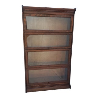 Antique Gunn Oak Barrister Lawyer Bookcase With 4 Stacks Circa 1900's For Sale