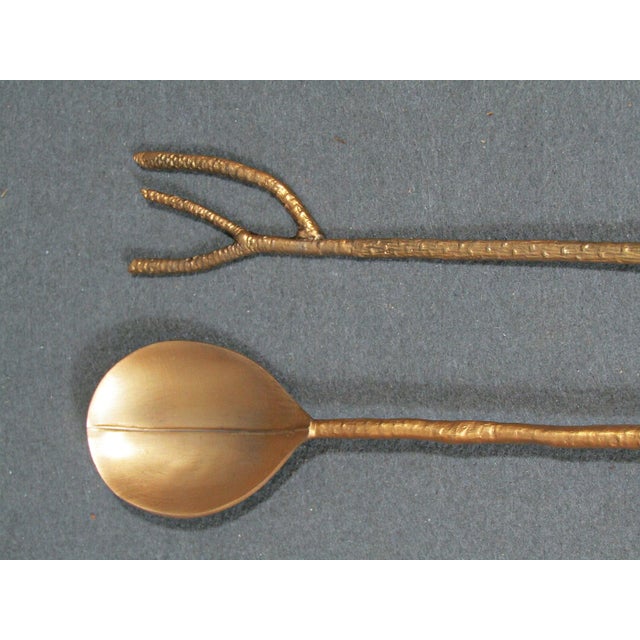 2000 - 2009 Grant Dawson Mangrove Collection 24k Gold-Plated Salad Servers, Set of 2 For Sale - Image 5 of 15