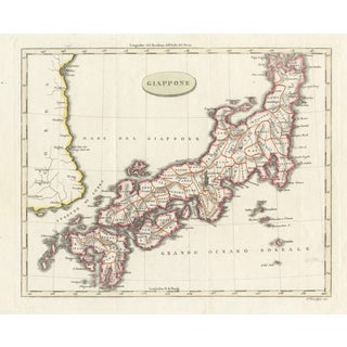 Antique Map of Japan with Coast of Korea by Barbiellini, 1807 For Sale