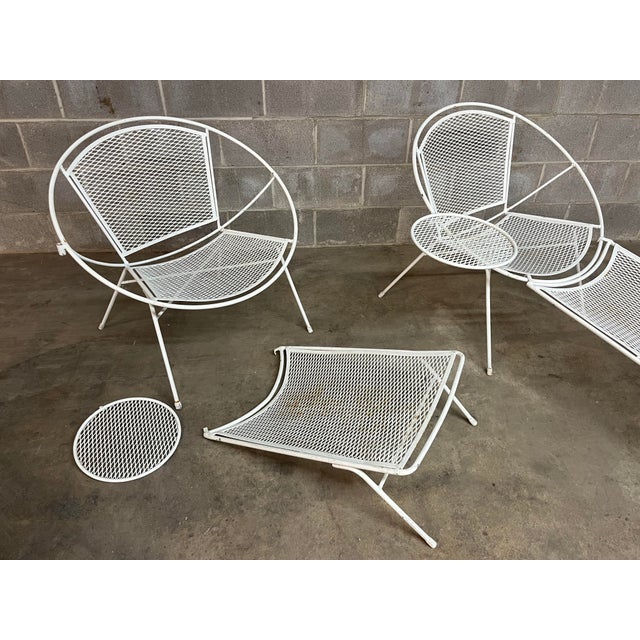Pair of 1950’s mid-century modern lounge chairs attributed to Maurizio Tempestini for Saulterini chairs with lounge chaise...