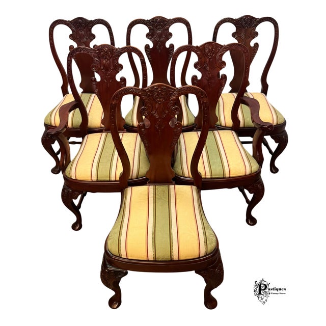 Vintage Chippendale Style Mahogany Dining Chairs - Set of 6 For Sale - Image 10 of 10