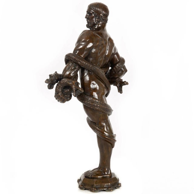 American School Art Deco Bronze Sculpture “Hercules & the Hydra” Ca. 1940s For Sale - Image 4 of 12