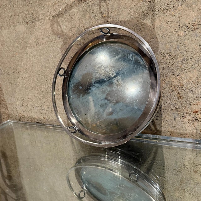 1960s Vintage Hollywood Regency Service Tray With Mirror and Metal For Sale In San Diego - Image 6 of 12