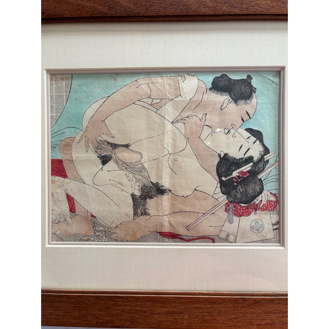 Collection of Framed Antique Japanese Woodblocks Prints - Set of 4 For Sale - Image 14 of 16