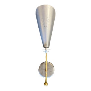 Mid-Century Googie Modern Brushed Aluminum Torchiere Wall Sconce, 4 Available For Sale