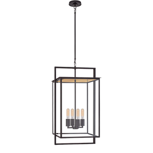 Ian K. Fowler for Visual Comfort Signature Halle Medium Hanging Lantern in Aged Iron with Clear Glass