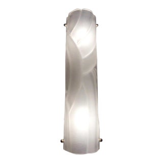 21st Century Italian Avvolto Frosted Murano Glass Art Deco Style Sconce by Fabio LTD For Sale