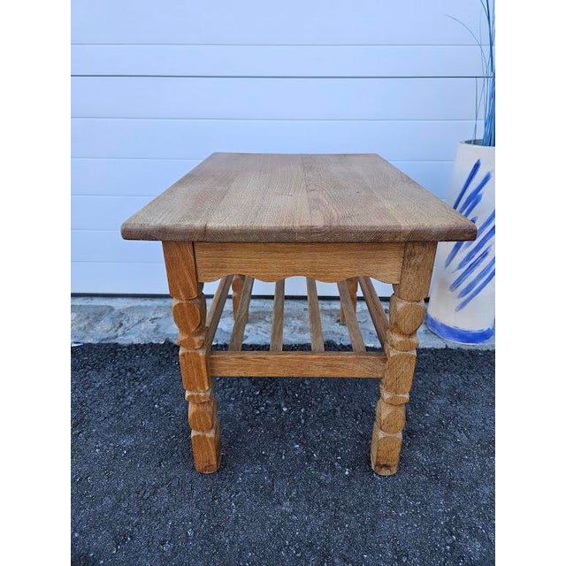 Henning Kjaernulf 1970s Oak Side Table in the Manner of Henry Kjaernulf For Sale - Image 4 of 7