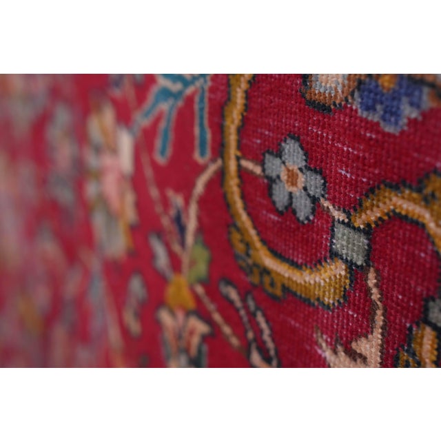 Textile 1970s Vintage Persian Handmade Wool 8x11 Red Area Rug For Sale - Image 7 of 11