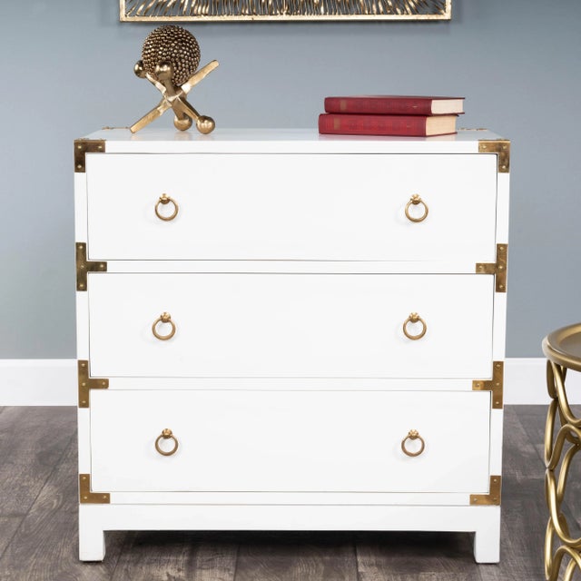 2020s Forster Campaign 3 Drawer Dresser, White For Sale - Image 5 of 13
