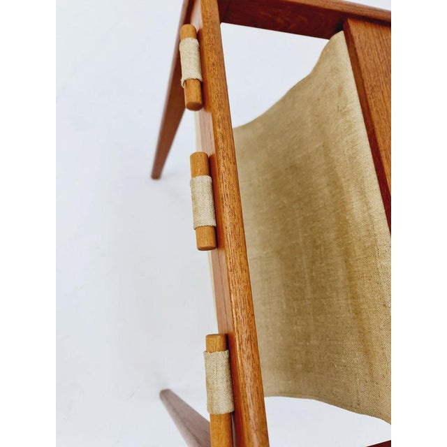 Mid-Century Danish Teak Side Table with Magazine Rack, 1960s For Sale - Image 9 of 11