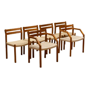 Set of 6 Mid-Century j.l. Moller Model #404 Danish Dining Chairs C.1970