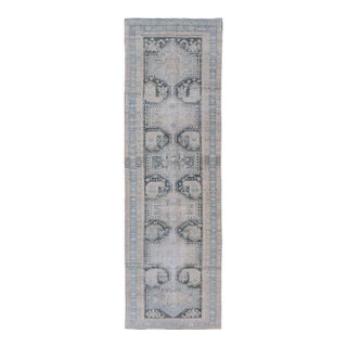 Antique Persian Hamadan Runner With All-Over Medallion Design in Lt. Blue For Sale