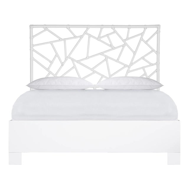 Tiffany Platform Bed Queen, White For Sale