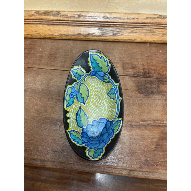 Vintage Dish With Floral Motif, Amsterdam Import For Sale In Seattle - Image 6 of 7