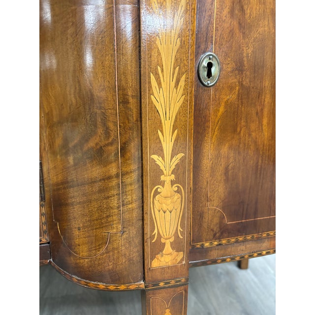 Antique Federal Style Satinwood Inlaid Bowfront Sideboard Server Buffet Credenza For Sale - Image 16 of 18
