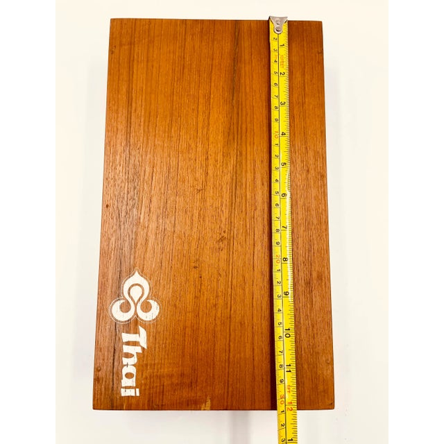 Mid-Century 9-Piece Asian Brass Barstool Set in Original Custom Case For Sale - Image 9 of 13