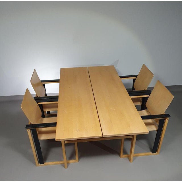 Extremely rare Finnish dining set by Simo Heikkilä / Pentik. 1980s Table Width 180Depth. 90Height. 72 cm