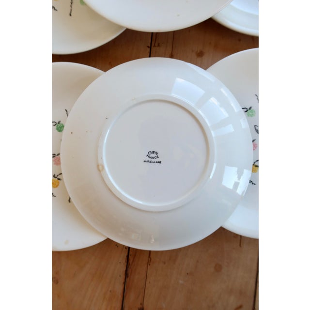Vintage Earthenware Dinner Plates with Marie-Claire Pattern from Gien, 1950s, Set of 6 For Sale - Image 6 of 8