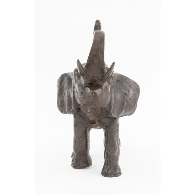 Early 20th Century Roaring Elephant Painted Iron Sculpture, Ca. 1900 For Sale - Image 5 of 7