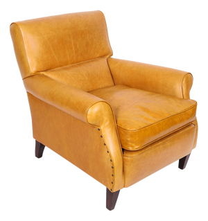 Antique English Art Deco Club Leather Chair, 1930s