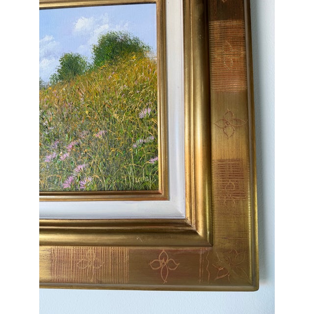2003 Patrice Marchal “Fertilité” French Wildflower Landscape Oil on Canvas Painting – Framed For Sale - Image 9 of 12