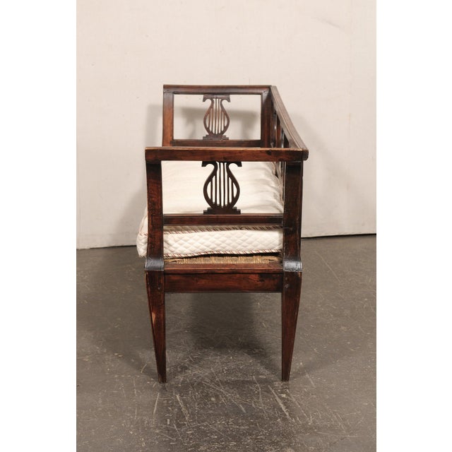 Italian 19th C. Lyre Splat Back Sofa Bench For Sale - Image 11 of 12