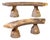 Pair of French Faux Bois Cast Stone Benches, C. 1960 For Sale