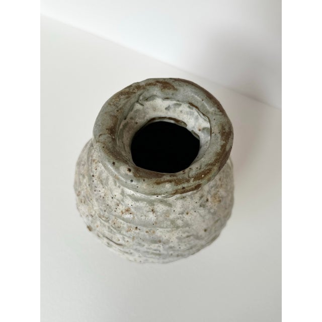Mid 20th Century Rustic Hand-Thrown Studio Pottery Vase, Earthy Wabi-Sabi Form For Sale - Image 4 of 5