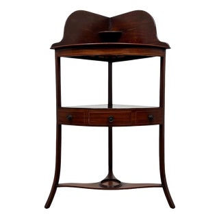 Antique 18th Century English Georgian Mahogany Corner Stand For Sale