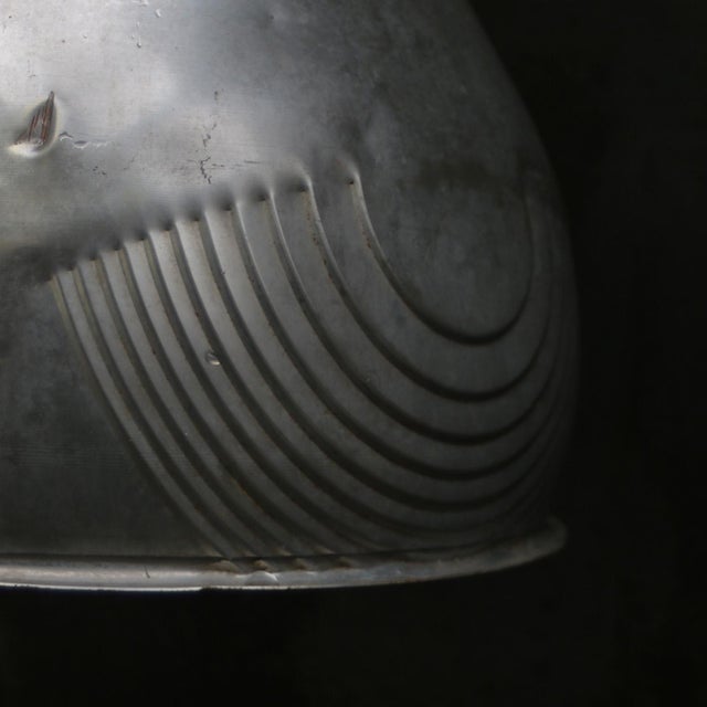 1950s Vintage French Industrial Grey Metal Pendant Lamps from Mazda For Sale - Image 5 of 6