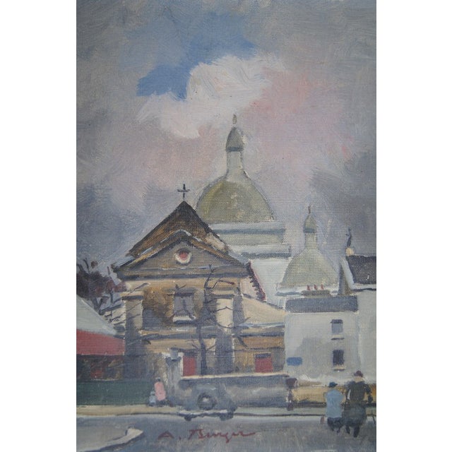 Antoine Burger (active in Switzerland in the 20th century). The church Oil on canvas, signed below. Dimensions 13.8 x...