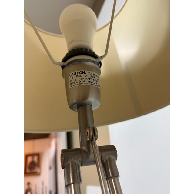 Silver Swing Arm Cantilevered Floor Lamp For Sale - Image 8 of 12