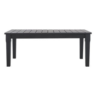 Martinique Wood Patio Coffee Table, Black For Sale