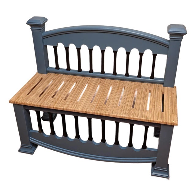 Blue Wooden Bench For Sale